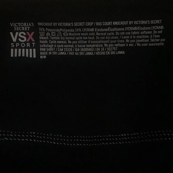 Victoria’s Secret Sport Knockout Crop Leggings Blue White & Black Size M - Picture 2 of 3